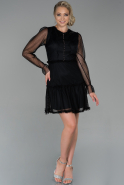 Short Black Dantelle Invitation Dress ABK1062