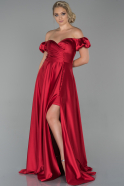 Long Red Satin Evening Dress ABU1840