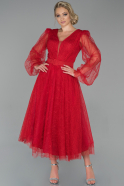 Red Midi Night Dress ABK984