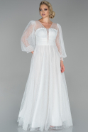 Long White Evening Dress ABU1841