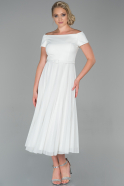 Midi White Night Dress ABK1067