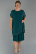 Short Green Chiffon Plus Size Evening Dress ABK1071
