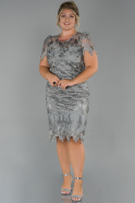 Grey Short Laced Invitation Dress ABK812