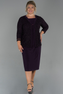 Short Purple Plus Size Evening Dress ABK1073