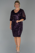 Purple Short Oversized Evening Dress ABK897