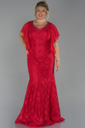 Red Long Oversized Mermaid Evening Dress ABU474