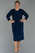 Short Navy Blue Plus Size Evening Dress ABK1073