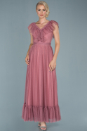 Rose Colored Long Evening Dress ABU1389