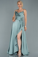 Turquoise Long Satin Evening Dress ABU1843