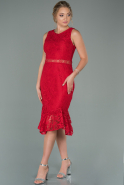 Red Midi Laced Night Dress ABK1036