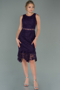 Dark Purple Midi Laced Night Dress ABK1036