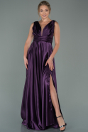Dark Purple Long Satin Evening Dress ABU1737