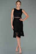 Midi Black Laced Night Dress ABK1036