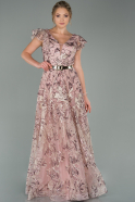 Long Powder Color Evening Dress ABU1863