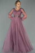 Rose Colored Long Engagement Dress ABU1524