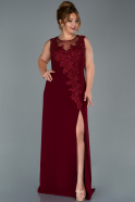 Long Burgundy Plus Size Evening Dress ABU1870