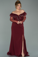 Long Burgundy Plus Size Evening Dress ABU1845