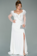Long White Plus Size Evening Dress ABU1845