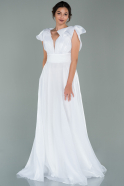 Long White Chiffon Evening Dress ABU1875