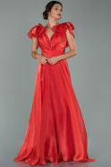 Long Red Chiffon Evening Dress ABU1875