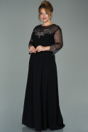 Long Black Plus Size Evening Dress ABU1872