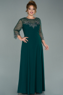 Long Emerald Green Plus Size Evening Dress ABU1872