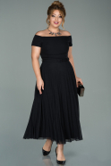 Midi Black Oversized Evening Dress ABK1076
