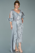 Midi Grey Oversized Evening Dress ABK1075