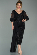 Midi Black Oversized Evening Dress ABK1075