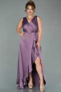 Long Lavender Satin Plus Size Evening Dress ABU1852