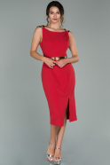 Midi Red Invitation Dress ABK1096