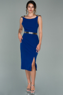 Midi Sax Blue Invitation Dress ABK1096