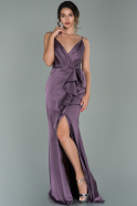Long Lavender Satin Prom Gown ABU1879