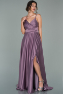 Long Lavender Satin Prom Gown ABU1878