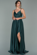Long Emerald Green Satin Prom Gown ABU1878
