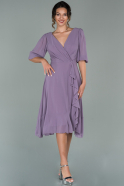 Short Lavender Chiffon Invitation Dress ABK483
