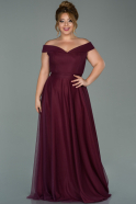 Long Burgundy Oversized Evening Dress ABU020