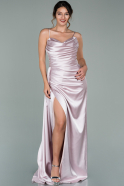 Long Powder Color Satin Prom Gown ABU1887