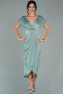 Short Turquoise Satin Invitation Dress ABK1107