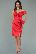 Short Red Satin Invitation Dress ABK1110