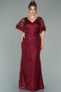 Long Burgundy Plus Size Evening Dress ABU1908