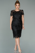 Short Black Laced Invitation Dress ABK1167