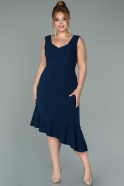 Navy Blue Short Oversized Evening Dress ABK1021