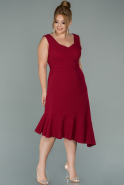Red Short Oversized Evening Dress ABK1021