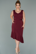 Burgundy Short Oversized Evening Dress ABK1021