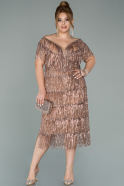 Copper Short Plus Size Evening Dress ABK816