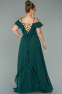 Long Emerald Green Chiffon Oversized Evening Dress ABU1892
