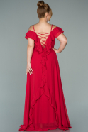 Long Red Chiffon Oversized Evening Dress ABU1892