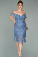 Indigo Short Dantelle Plus Size Evening Dress ABK1105