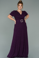 Long Plum Oversized Evening Dress ABU1904